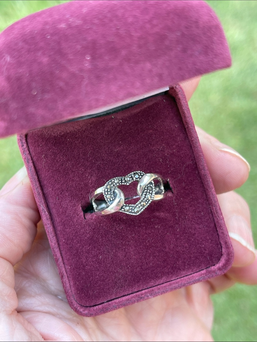 2006 Premier Designs “Forever Yours” Sterling Silver Marcasite Heart Ring Size 8 - Picture 16 of 16